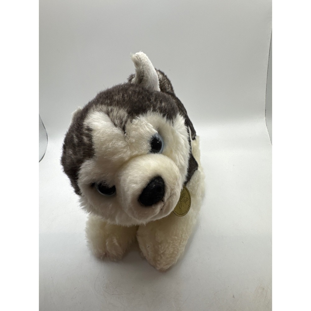 Aurora Miyoni Tots Plush Husky Puppy Dog‎ Stuffed Animal Blue Eyes Tag